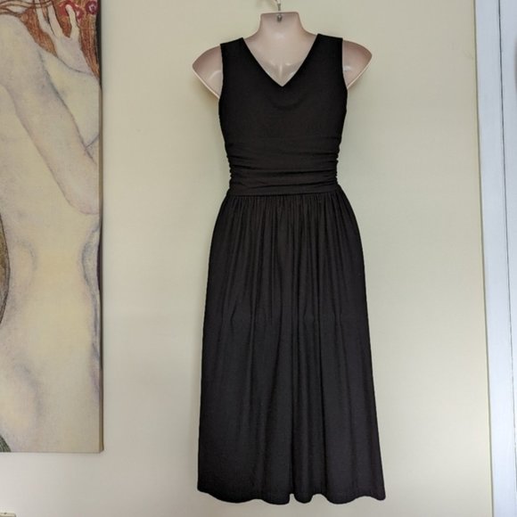 Betsey JOHNSON black jersey knit dress p xs small pockets - Picture 2 of 12